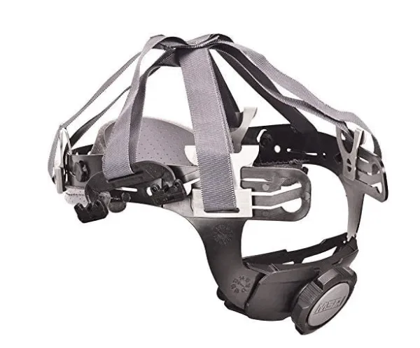 MSA 10167025 WHITE - V GUARD SAFETY HELMET W/FAST TRAC III SUSPENSION 9100001 CHIN STRAP SS98 - Image 2