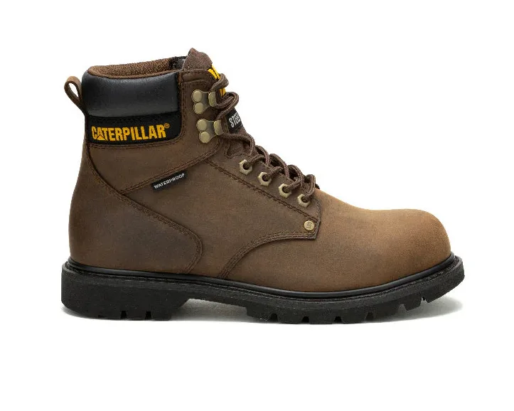 CATERPILLAR SECOND SHIFT ANSI F2413-11 I/75 C/75 P91660 STEEL TOE DARK BROWN WATERPROOF WORK BOOTS - Image 7