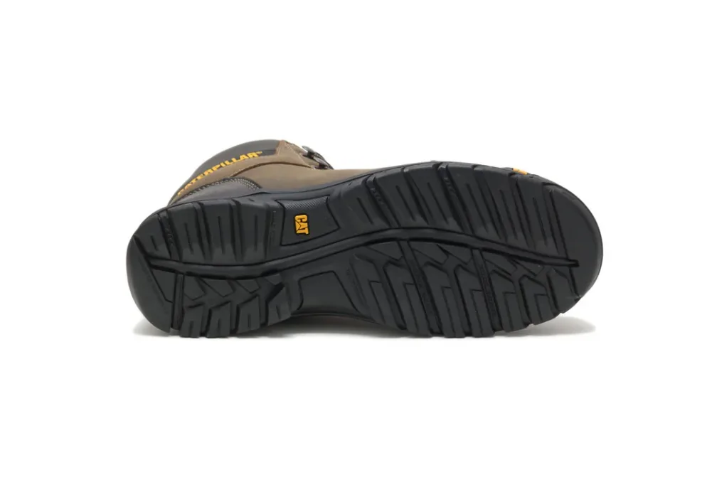 CATERPILLAR OUTLINE ASTM F2413-18 EH SR P90802 DARK GULL GREY STEEL TOE LEATHER WORK BOOTS - Image 5