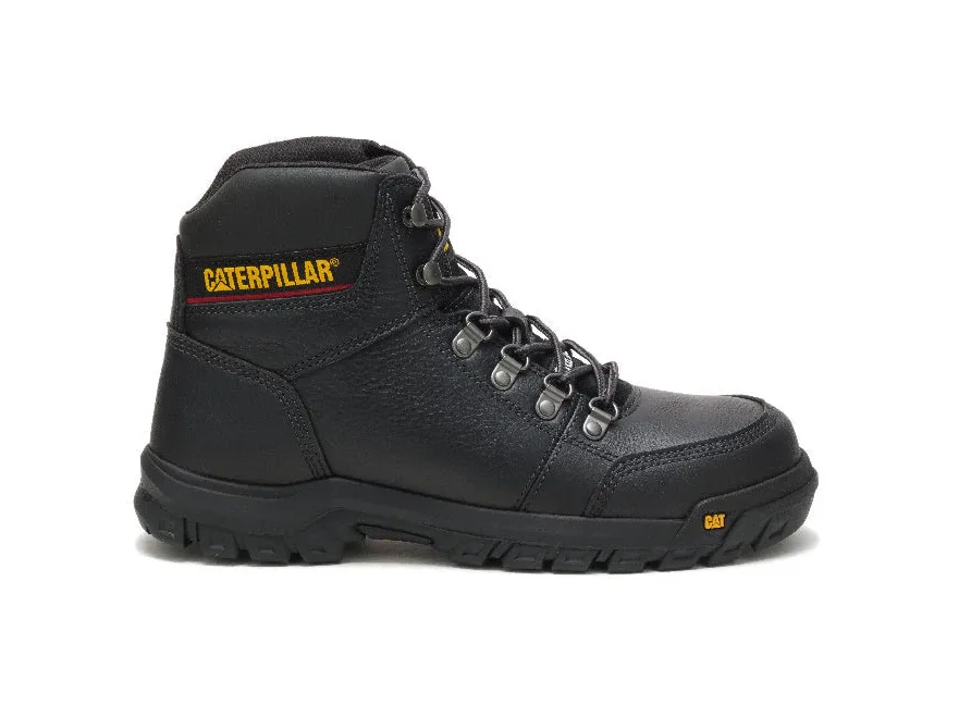 CATERPILLAR OUTLINE ASTM F2413-18 EH SR P90800 BLACK STEEL TOE LEATHER WORK BOOTS - Image 7