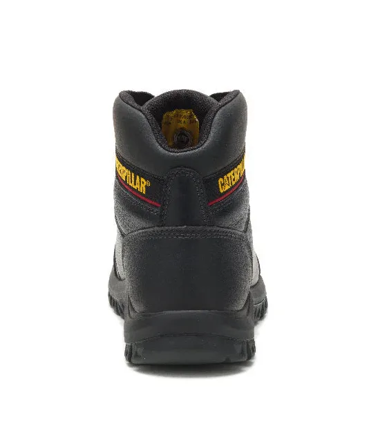 CATERPILLAR OUTLINE ASTM F2413-18 EH SR P90800 BLACK STEEL TOE LEATHER WORK BOOTS - Image 4