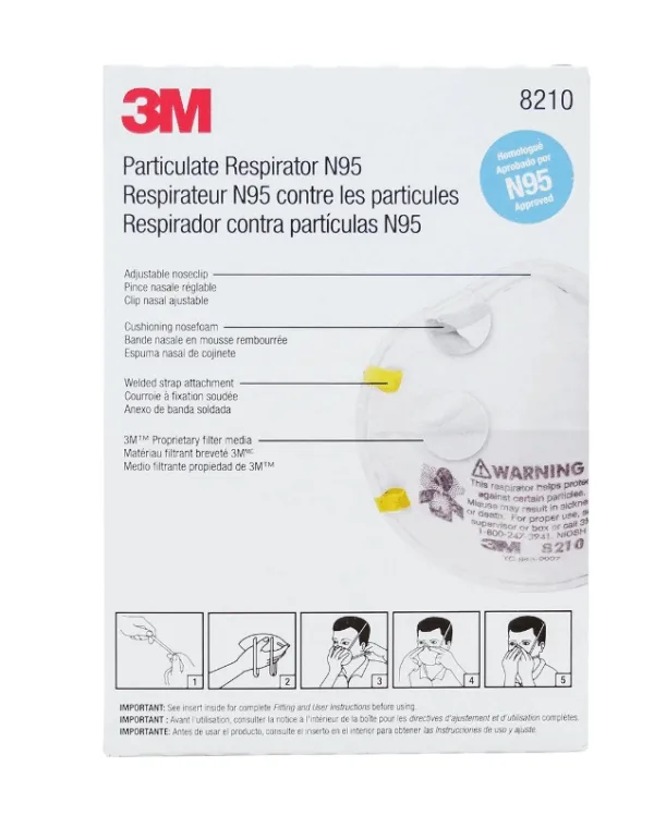 3M 8210 N95 DISPOSABLE PARTICULATE RESPIRATOR (MASK) - Image 3