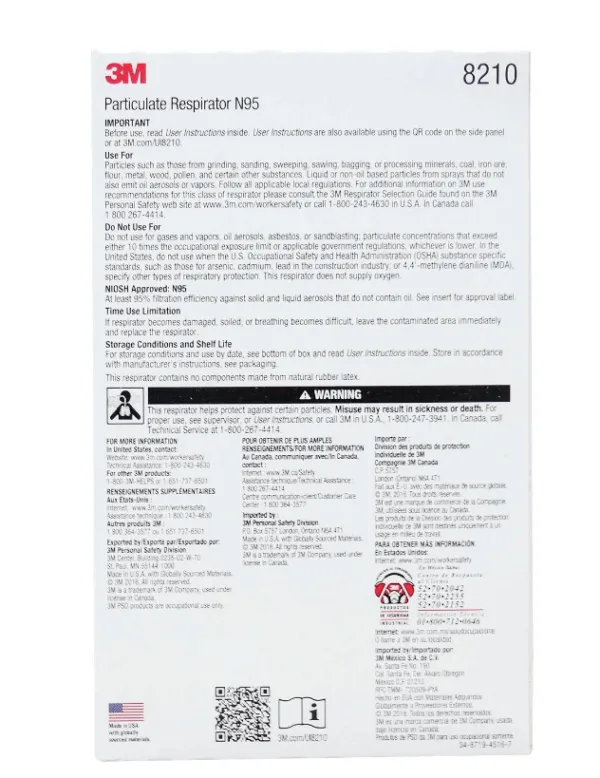 3M 8210 N95 DISPOSABLE PARTICULATE RESPIRATOR (MASK) - Image 4